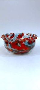 Red Glass Floating Candle Bowl