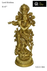 brass krishna statue
