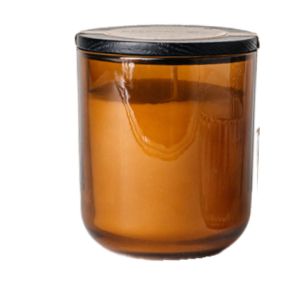 Honey brown tinted glass jar with tin lid (AAS-GJ-T-AL-002)