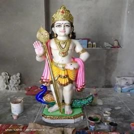 Marble Kartikeya Maharaj Statue