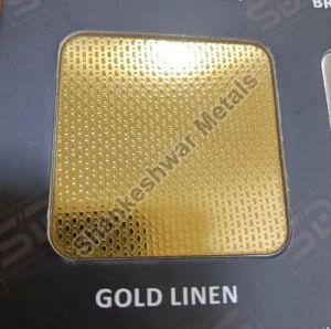 Embossed Gold Linen Stainless Steel Sheet