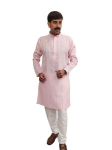 chamak patti cotton kurta with pyjama for men