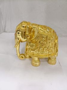 Golden Gold Plated Elephant Statue