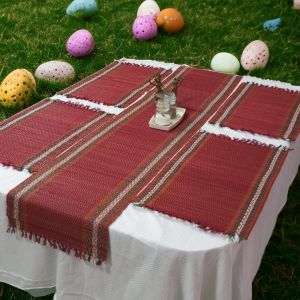 heat resistant natural korai grass ruby red table place mat