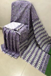 Mulmul cotton saree hand block printed