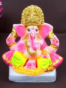 6.5 Inch Gajavaktra Eco Friendly Ganesha Idol/Ganpati Murti.