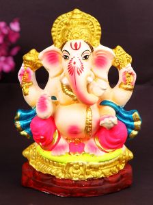 7.5 Inch Devendrashika Eco-Friendly Ganesha Idol Padmasana Pose of Ganpati
