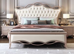 Anne Design Double Bed with Side Table
