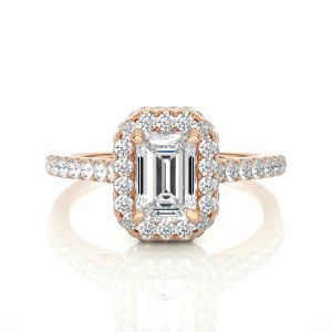 Emerald Cut Engagement Ring, Lab Grown Diamond
