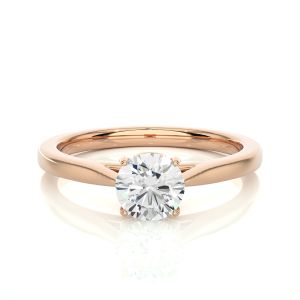 Round Cut Diamond Rose Gold Ring