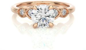 Round Cut Solitaire Diamond Ring 10K Gold