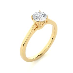 Round Shape Diamond Gold Ring