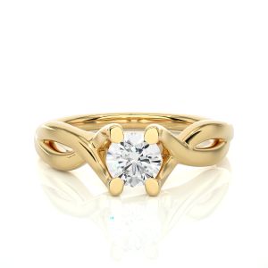 Yellow Gold Round Solitaire Diamond Ring