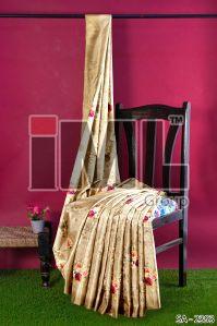 Customize Silk Chicken Unstitched Polyester Printed Shine Sarees, Color : Multicolor Casual Wear