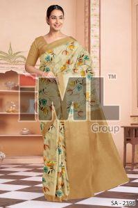 Ladies Fancy Poly Jacquard Sarees Causal Wear