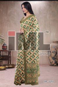 Bamboo Silk Ladies Printed Designer Saree, Packaging Type : Poly Bag