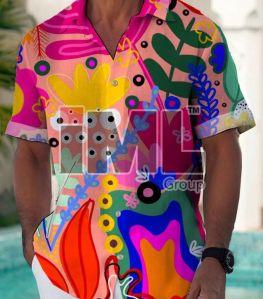 Mens Multicolor Half Sleeve Shirt