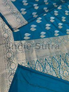 Banarasi Blue Katan Silk Saree