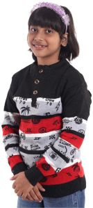 Kids Sweater Boys Woolen Top Sweater B1_Black