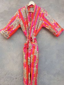 Cotton bath robe kimono