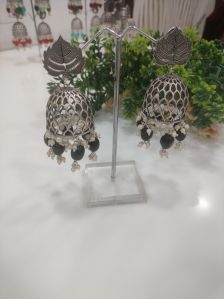 eivri oxidized jhumka earrings