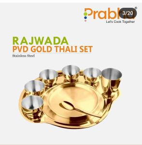 rajwada pvd coating rose gold thali set