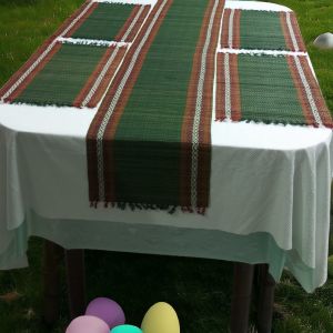 handwoven natural korai grass embroidered table place mat