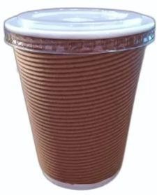 360ml 12oZ Ripple Paper Cup with Plastic Lid