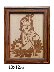 Wooden Laddu Gopal Photo Frame