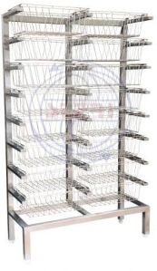 YSU-1281 A Steri Free Standing Double Basket Rack