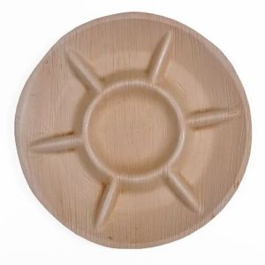 7 Partition Palm Leaf Round Plate