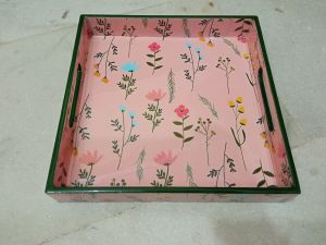 Wooden Printed Square Tray