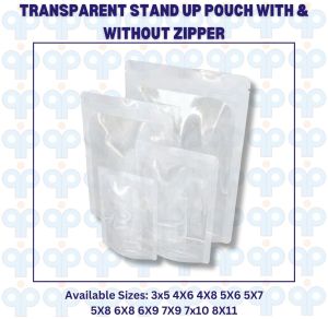 Transparent stand up pouch