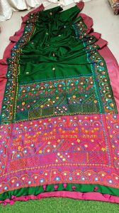 Silver Slab Cotton Hand Lambani Work Saree