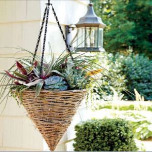 Rattan Hanging Basket with Plastic Lining