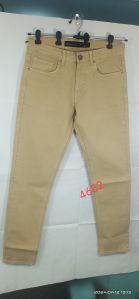 Mens Yellow Cotton Jeans