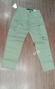 Olive Green Mens Cotton Cargo Pant