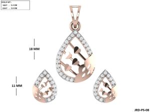 JRD-PS-08 Ladies Rose Gold Pendent Set