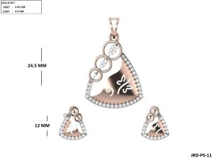 JRD-PS-11 Ladies Rose Gold Pendent Set