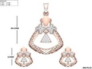 JRD-PS-25 Ladies Rose Gold Pendent Set