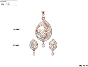 JRD-PS-70 Ladies Rose Gold Pendent Set