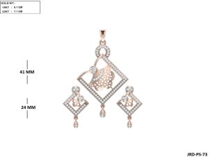 JRD-PS-73 Ladies Rose Gold Pendent Set