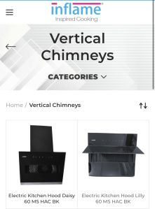 Vertical chimney cooker hoods