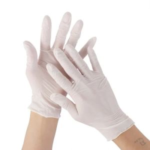 Non-Sterile White Latex Examination Gloves