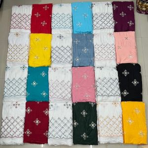 Rayon Cotton Embroidery Work