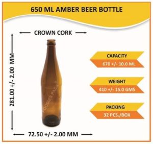 650ml Amber  Glass Bottle