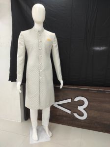 Less Tahn Three Polyester Jacquard Sherwani Fabric