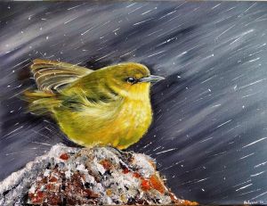 Canvas Acrylic Bird Painting