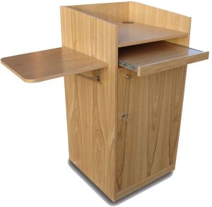 Laminated Wooden Podium, Sliding Drawer, Side Table, Lockable Shelf (SP-554A)