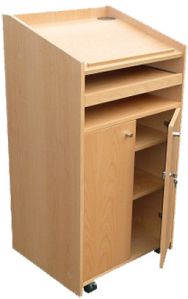 Wooden Lectern Stand with Storage For College (SP-554C)